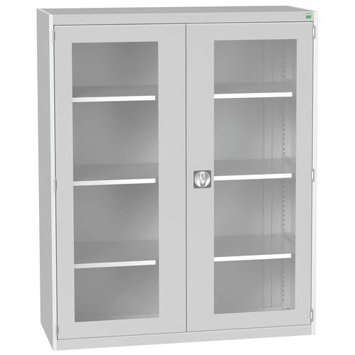 Armário com portas transparentes Cubio 1050x650x2000 mm – Bott