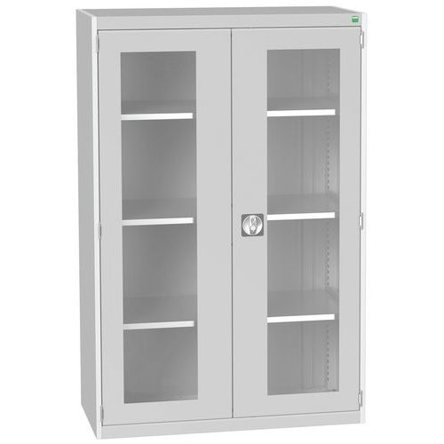 Armário com portas transparentes Cubio 1050x525x1600 mm – Bott
