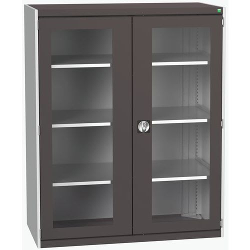 Armário com portas transparentes Cubio 1300x650x1600 mm – Bott