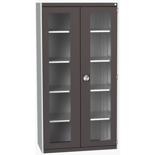 Armário com portas transparentes Cubio 1050x525x2000 mm – Bott