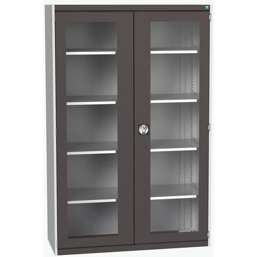 Armário com portas transparentes Cubio 1300x525x2000 mm – Bott