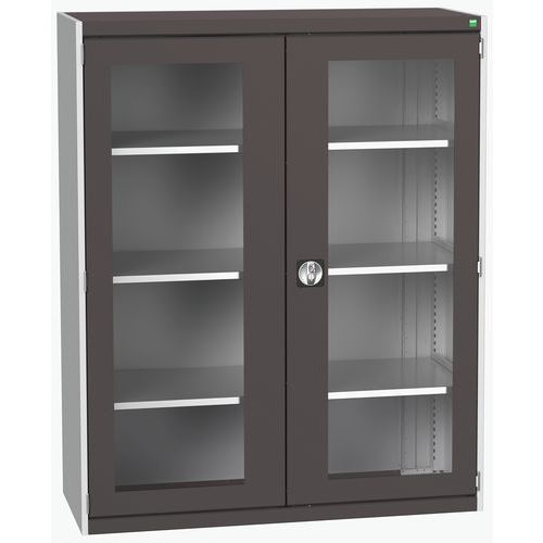 Armário com portas transparentes Cubio 1300x525x1600 mm – Bott