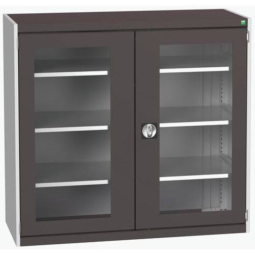Armário com portas transparentes Cubio 1300x525x1200 mm – Bott