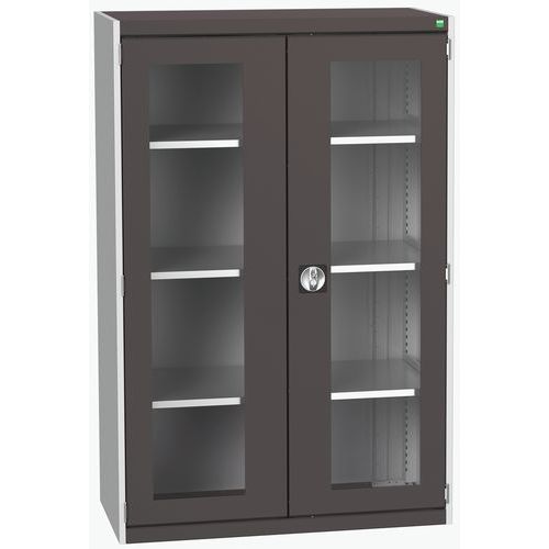 Armário com portas transparentes Cubio 1050x525x1600 mm – Bott