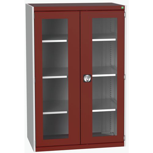 Armário com portas transparentes Cubio 1050x650x2000 mm – Bott