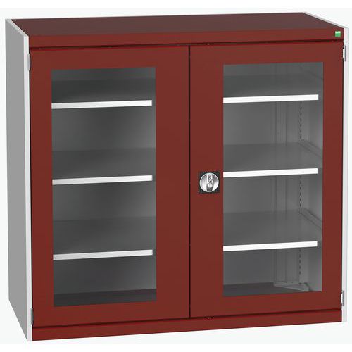 Armário com portas transparentes Cubio 1300x650x1200 mm – Bott