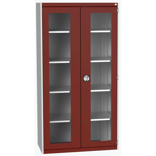 Armário com portas transparentes Cubio 1050x525x2000 mm – Bott