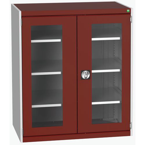 Armário com portas transparentes Cubio 1050x650x1200 mm – Bott