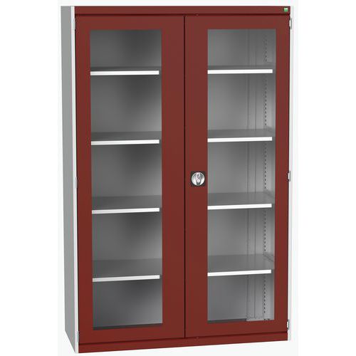 Armário com portas transparentes Cubio 1300x525x2000 mm – Bott