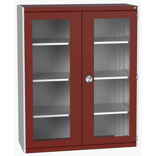 Armário com portas transparentes Cubio 1300x525x1600 mm – Bott