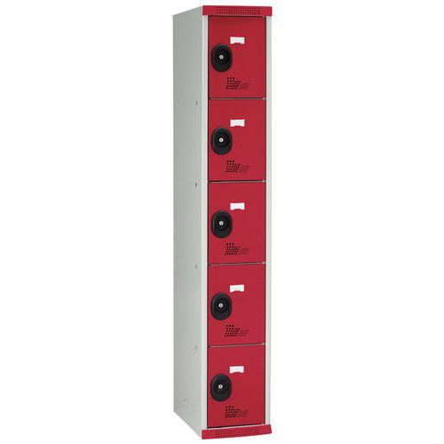 Cacifo com 5 compartimentos Seamline Optimum® – 1 coluna de 300 mm de largura – Com base – Acial