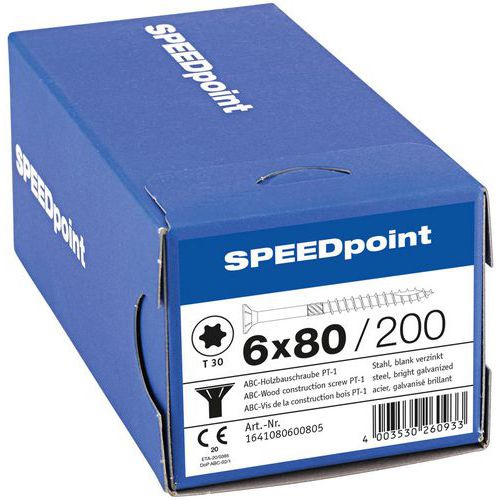 Caixa de parafusos para construção em madeira de cabeça escareada TXØ - SpeedPoint