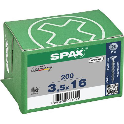Caixa de parafusos universais de cabeça escareada PZ Ø 3 a 5 mm - Spax