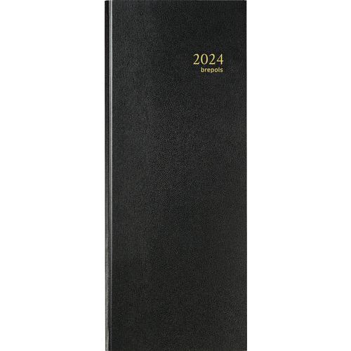 Agenda bancária preta – ano 2024 – 2 volumes 15 x 33 cm
