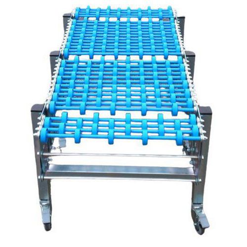 Transportador extensível com rolos em plástico