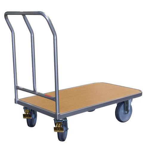 Carro com espaldar fixo – plataforma em madeira – capacidade de 400 kg – FIMM Carro com espaldar fixo – plataforma em madeira – capacidade de 400 kg – FIMM