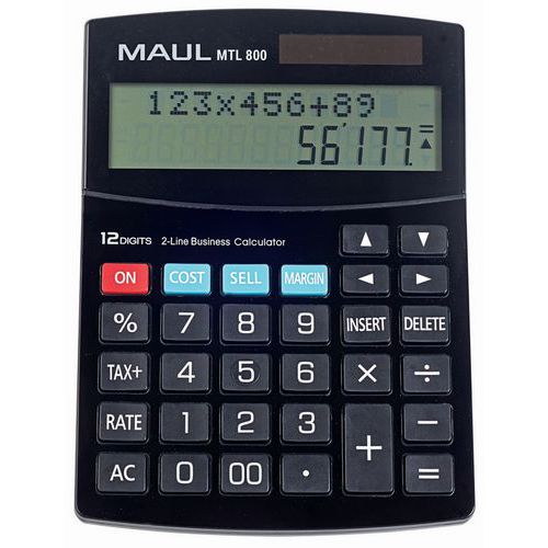 Calculadora de secretária MTL 800 – 12 teclas – 2 linhas – Maul