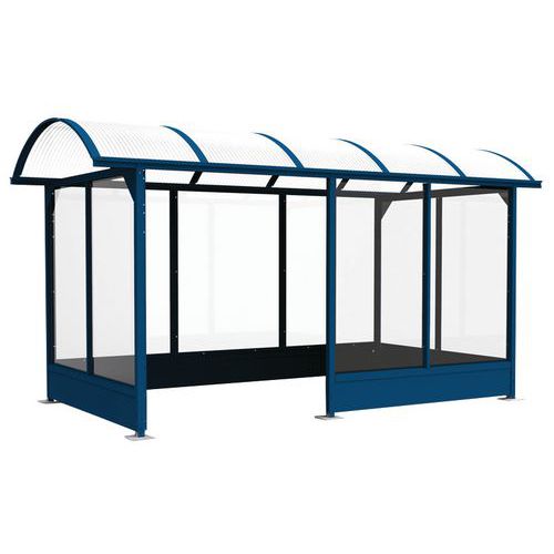 Abrigo para fumadores Standard – 4,5x2,5 – com canto e abas