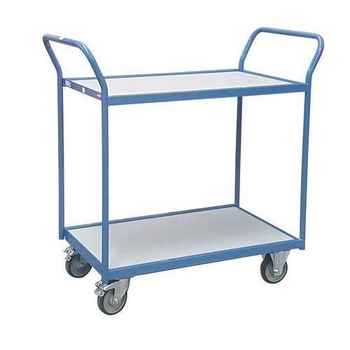 Carro de plataformas – 2 plataformas em madeira – rodas em borracha – capacidade de 250 kg – FIMM Carro de plataformas – 2 plataformas em madeira – rodas em borracha – capacidade de 250 kg – FIMM