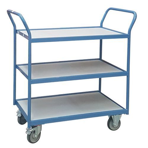 Carro de plataformas – 3 plataformas em madeira – rodas em borracha – capacidade de 250 kg – FIMM Carro de plataformas – 3 plataformas em madeira – rodas em borracha – capacidade de 250 kg – FIMM