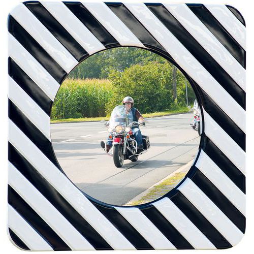 Espelho rodoviário em inox, anticongelamento, moldura preta/branca – Dancop