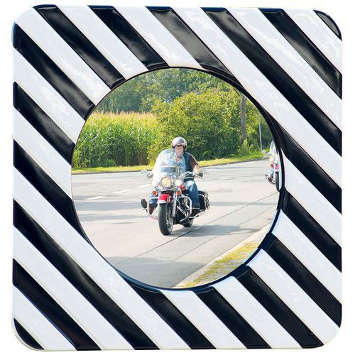 Espelho rodoviário em inox, moldura preta/branca – Dancop