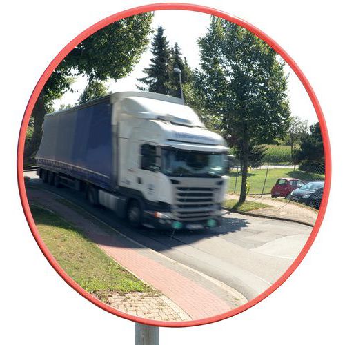 Espelho de vigilância para exterior com moldura vermelha – com articulação – Dancop