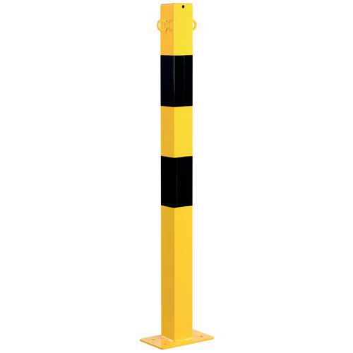 Poste quadrado em aço – com placa – altura 1 m – Crash Stop