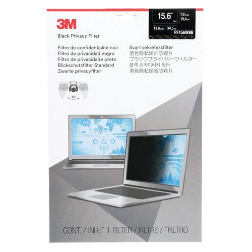 Filtro de confidencialidade preto para computador portátil de 12,5 a 24