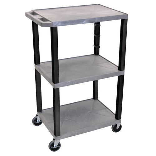 Carro de plástico reciclado – 3 plataformas – 108 cm de altura – capacidade de 180 kg