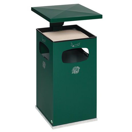 Cinzeiro-caixote do lixo com cobertura reforçada e balde – 72 L – Manutan Cinzeiro-caixote do lixo com cobertura reforçada e balde – 72 L – Manutan