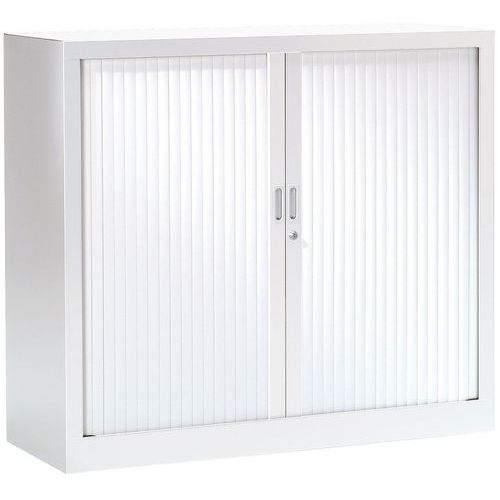 Armário com portas de persiana liso alto de 100 cm – Vinco