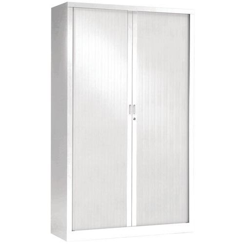 Armário com portas de persiana liso alto de 198 cm – Vinco