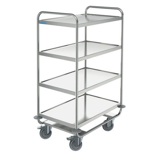 Carro de serviço em inox de 18/10 – 4 plataformas – capacidade de 150 kg a 200 kg