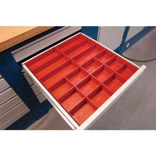 Kit de compartimentos para gaveta – plástico – 18 caixas