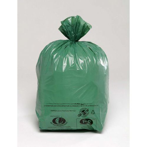 Saco de lixo 50 L PEBD reciclado NF Environnement – resíduos leves – Jetsac