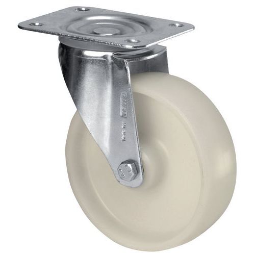 Roda giratória com base - Capacidade de 40 a 200 kg
