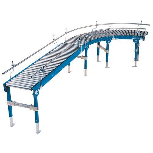 Curva de transportador gravítico TRS com rolos em aço – Somefi