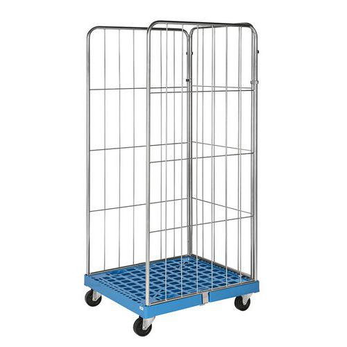 Contentor móvel com 3 lados – base de plástico – capacidade de 400 kg Contentor móvel com 3 lados – base de plástico – capacidade de 400 kg