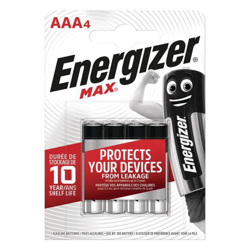 Pilha Max AAA – conjunto de 4 – Energizer