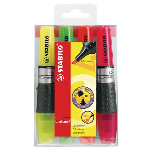 Conjunto de 4 marcadores Luminator - cores sortidas - Stabilo Conjunto de 4 marcadores Luminator - cores sortidas - Stabilo