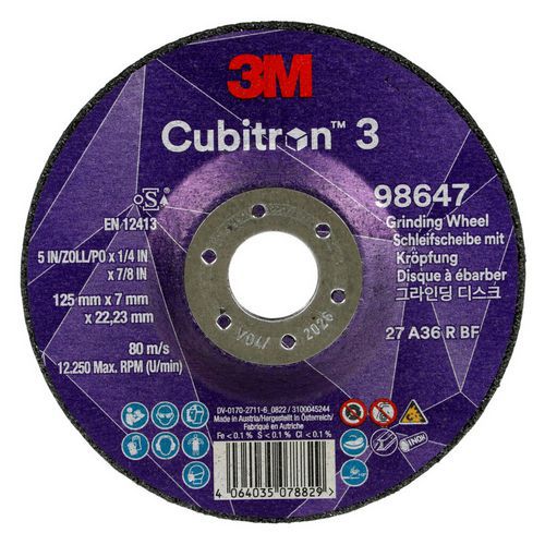 Disco de rebarbar com cubo desviado Cubitron 3 T27 – 3M