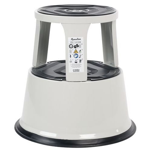 Miniescadote móvel em aço - 2 degraus - Manutan Expert