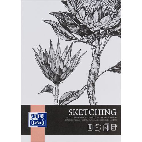 Bloco de desenho Sketching Art endossado A4 50 p 120g – Oxford