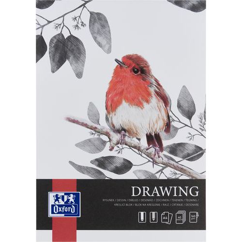 Bloco de desenho Drawing Art endossado A4 40 p 160 g – Oxford
