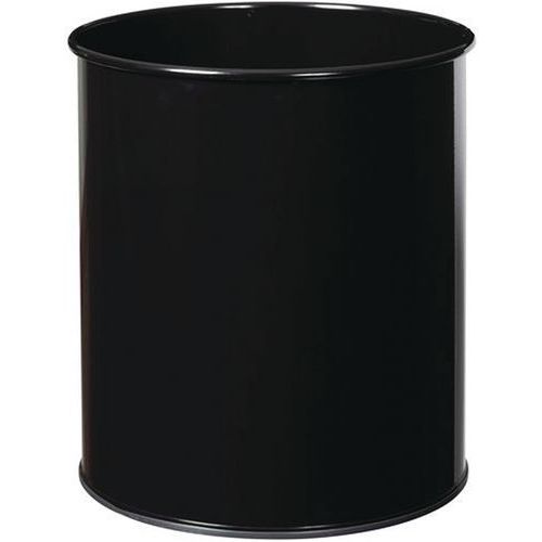 Caixote do lixo em metal para papel, em preto – 8 L, 15 L ou 30 L - Manutan Expert