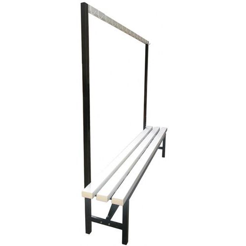 Banco com ganchos em PVC branco – para montar - Manutan Expert Banco com ganchos em PVC branco – para montar - Manutan Expert
