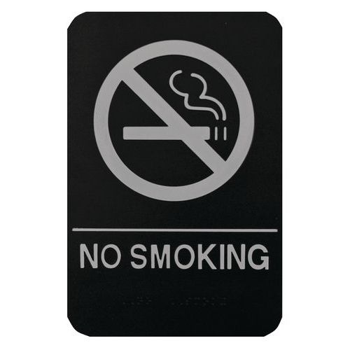 Placa de sinalização – Proibido fumar – PVC rígido – preto
