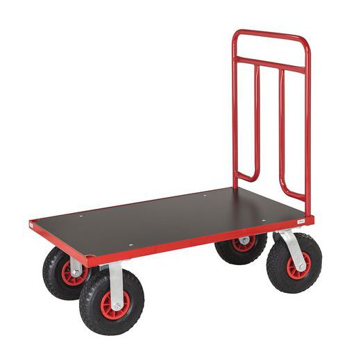 Carro com espaldar tubular modulável – Rodas pneumáticas – Capacidade: 500 kg Carro com espaldar tubular modulável – Rodas pneumáticas – Capacidade: 500 kg