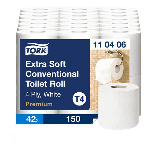 Rolo papel higiénico extra macio 4 camadas branco T4 Premium